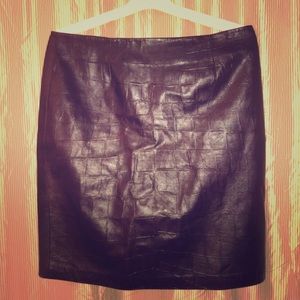 Vintage Burgundy leather skirt